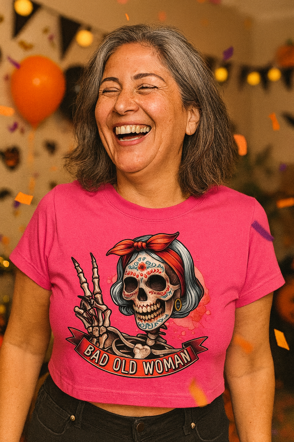 Hipster Short Hair Skull Women's Relaxed T-Shirt