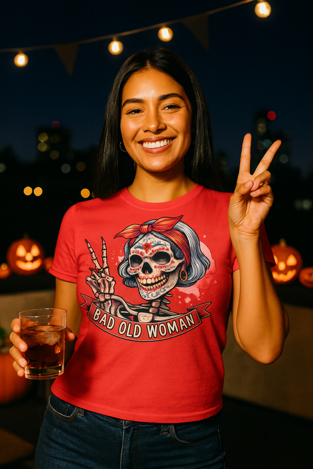 Hipster Short Hair Skull Women's Relaxed T-Shirt