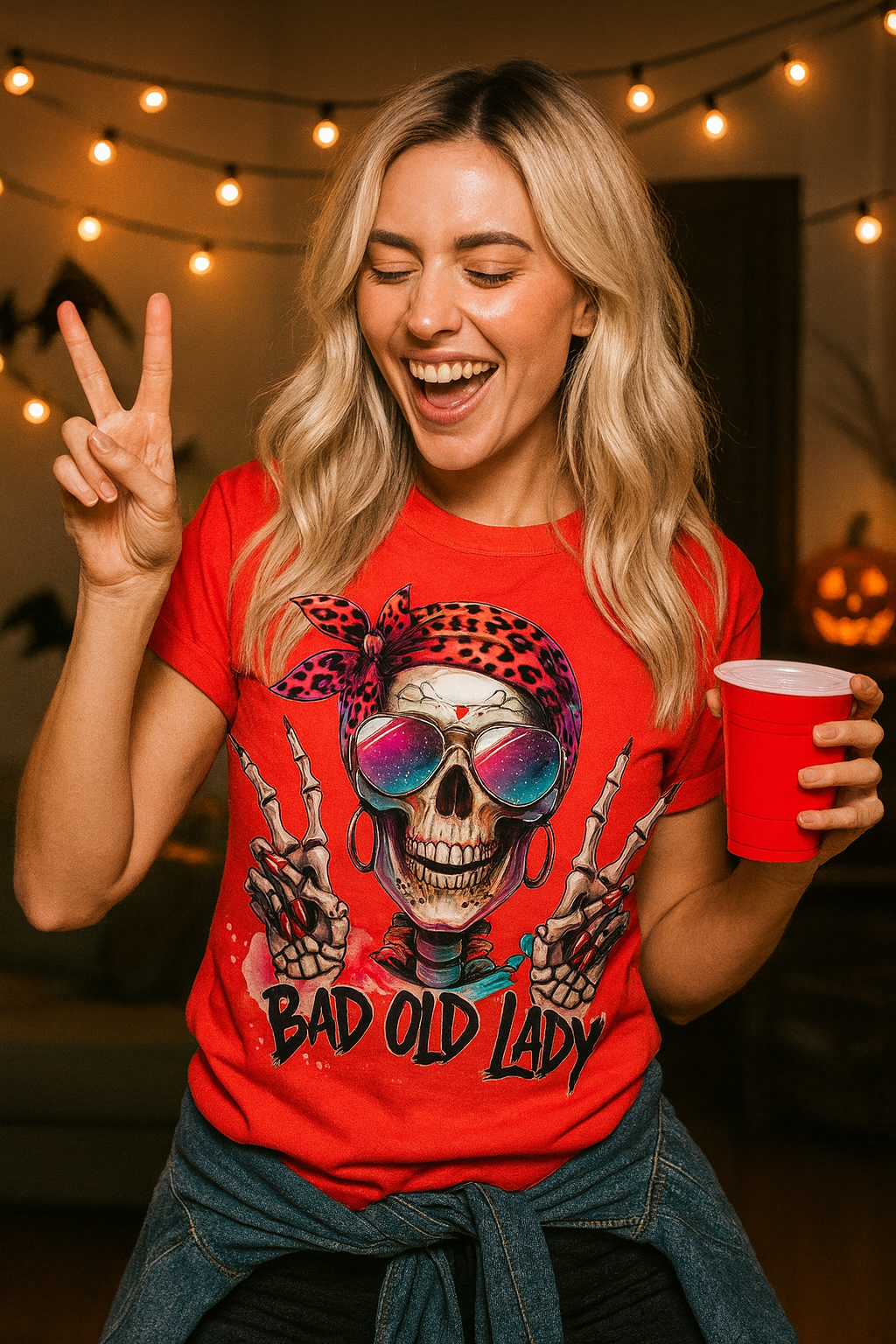 Hipster Bad Old Lady Women's Relaxed T-Shirt