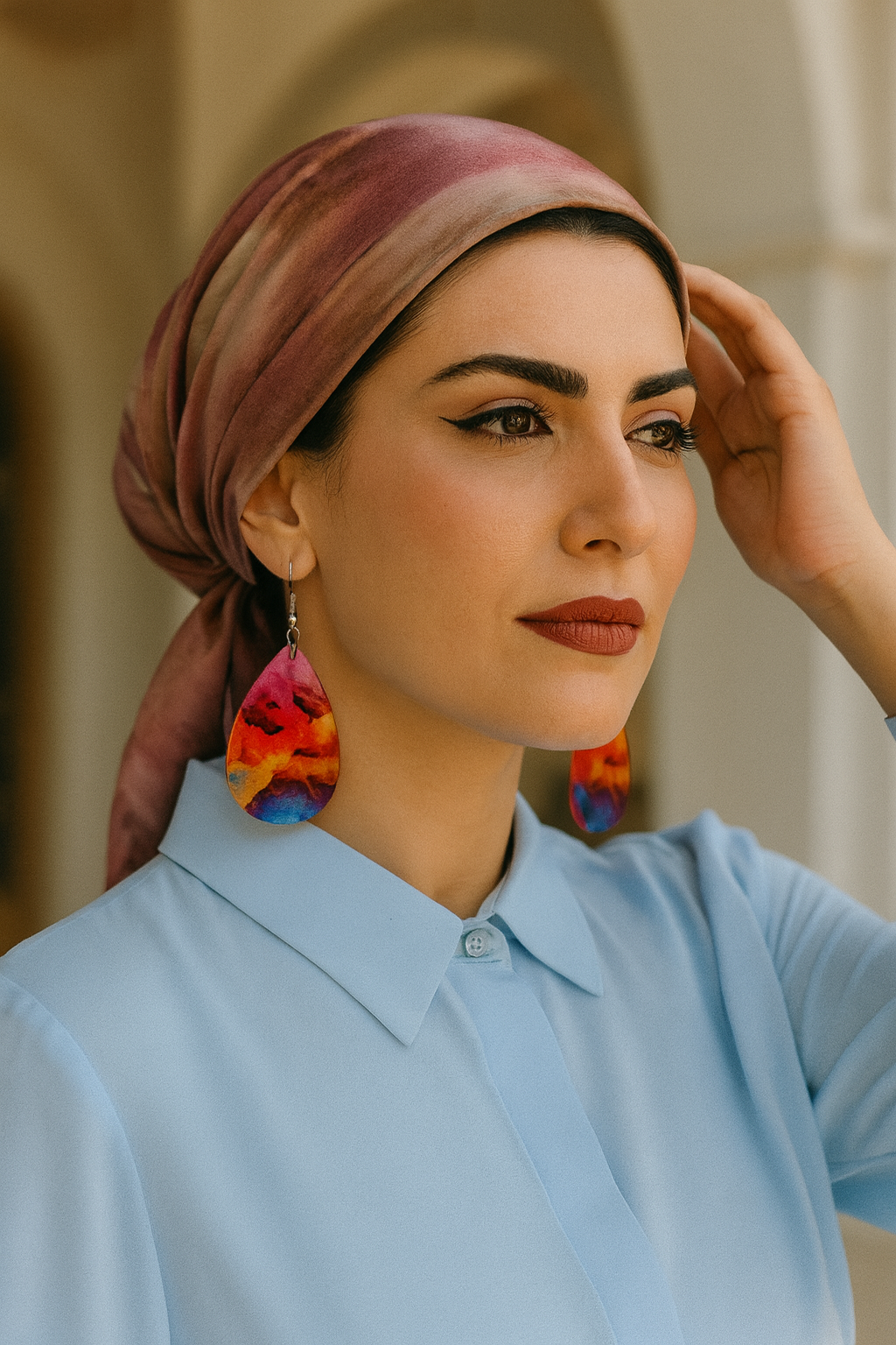 Aurora Flame Teardrop Earrings