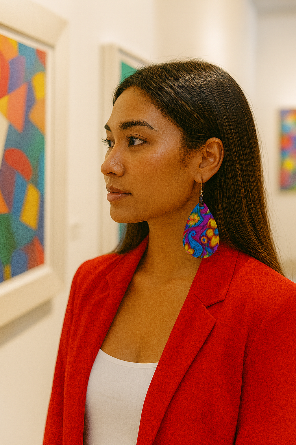 Psychedelic Swirl Teardrop Earrings