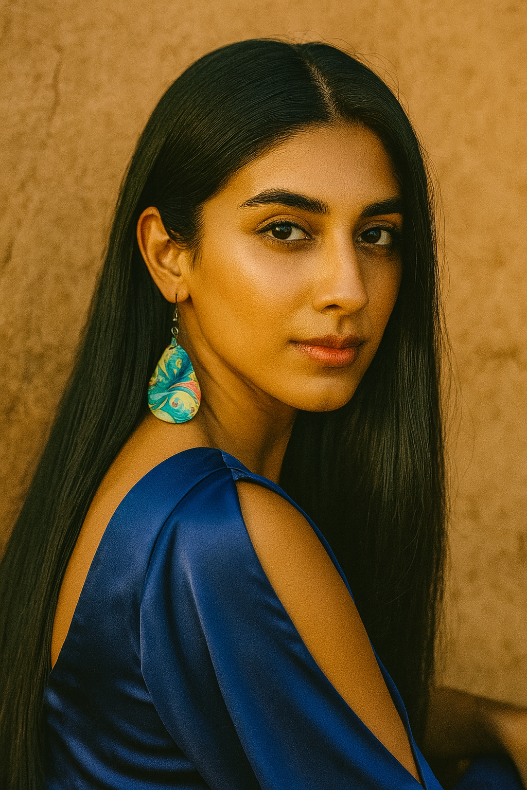 Ocean Wave Marbled Teardrop Earrings