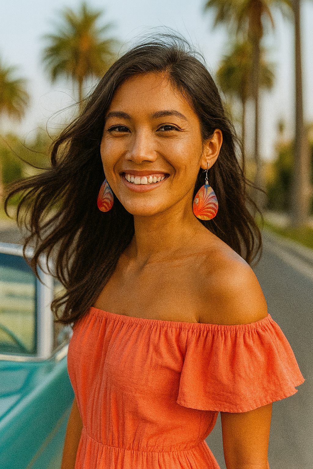 Sunburst Swirl Teardrop Earrings
