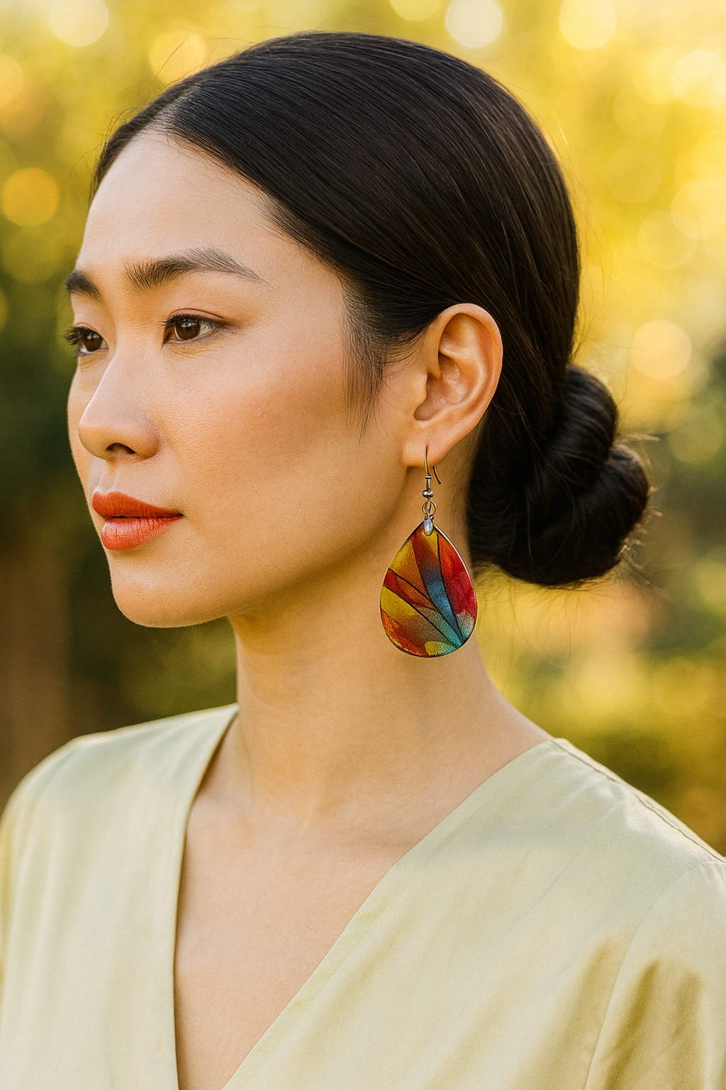 Radiant Stained Glass Teardrop Acrylic Earrings
