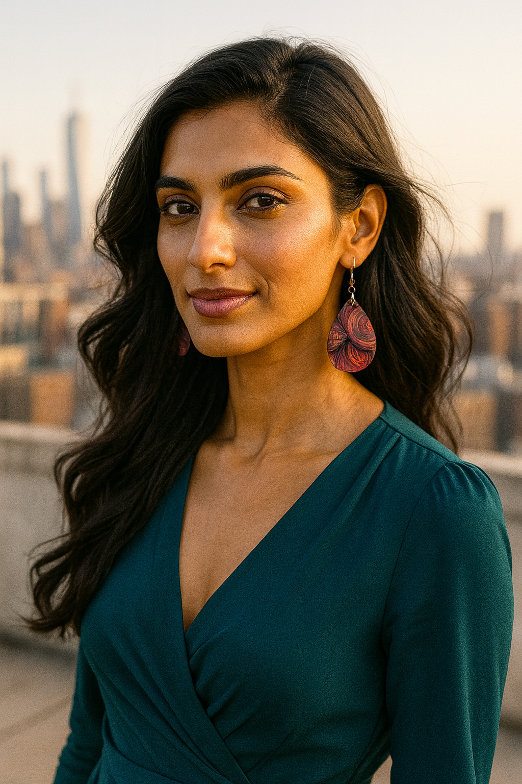 Artisan Acrylic Teardrop Earrings