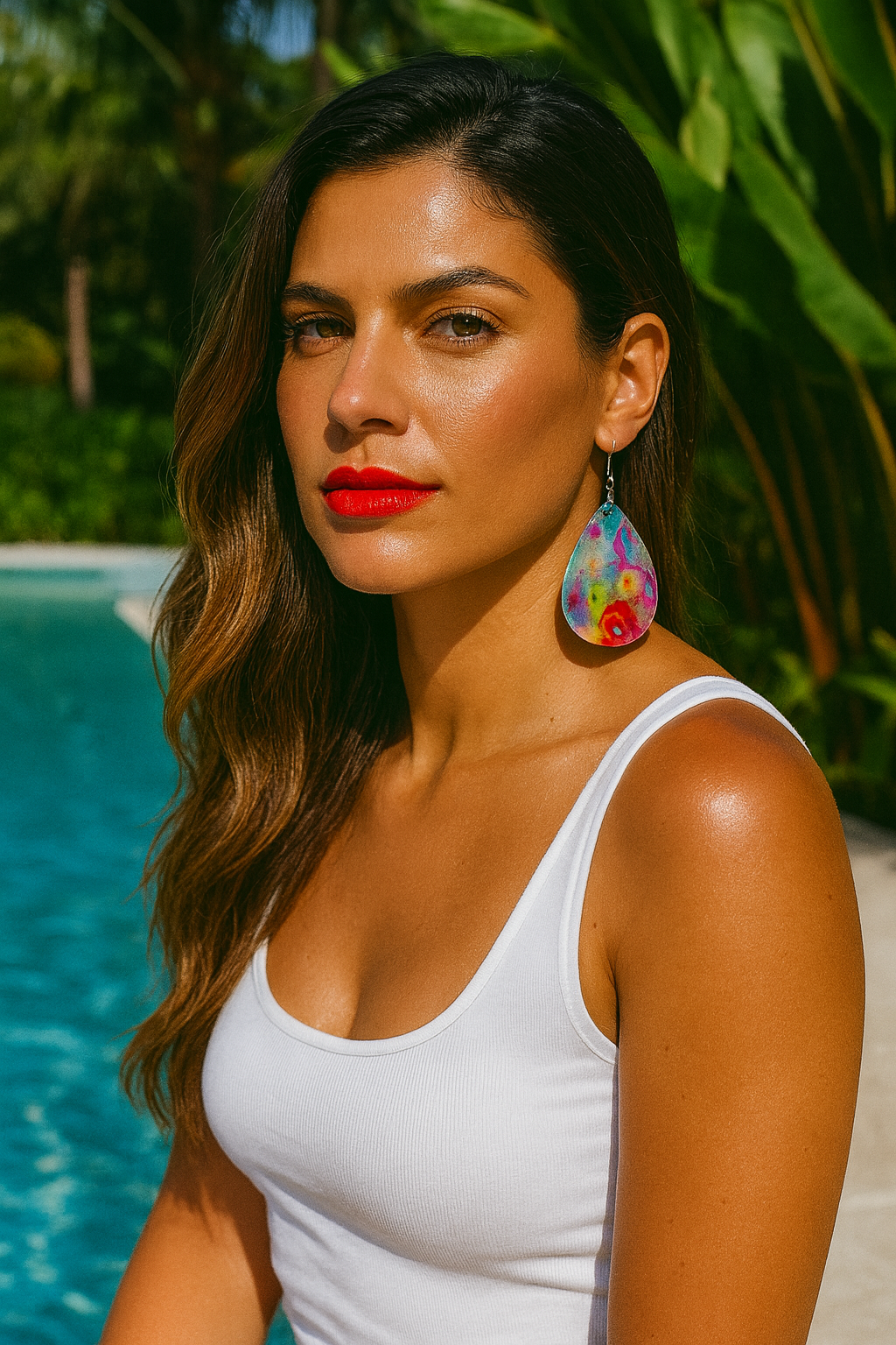 Retro Rainbow Flower Power Earrings