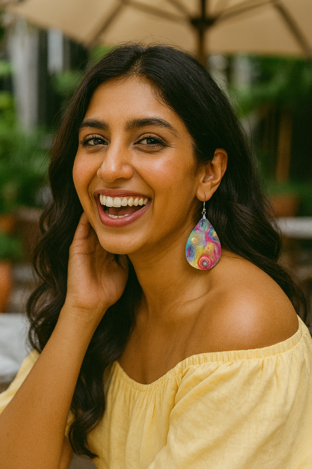 Retro Rainbow Flower Power Earrings