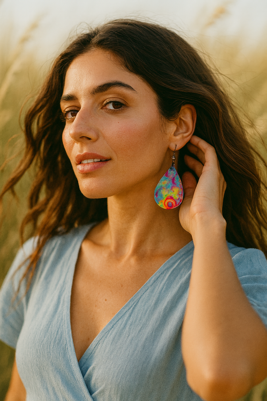 Retro Rainbow Flower Power Earrings
