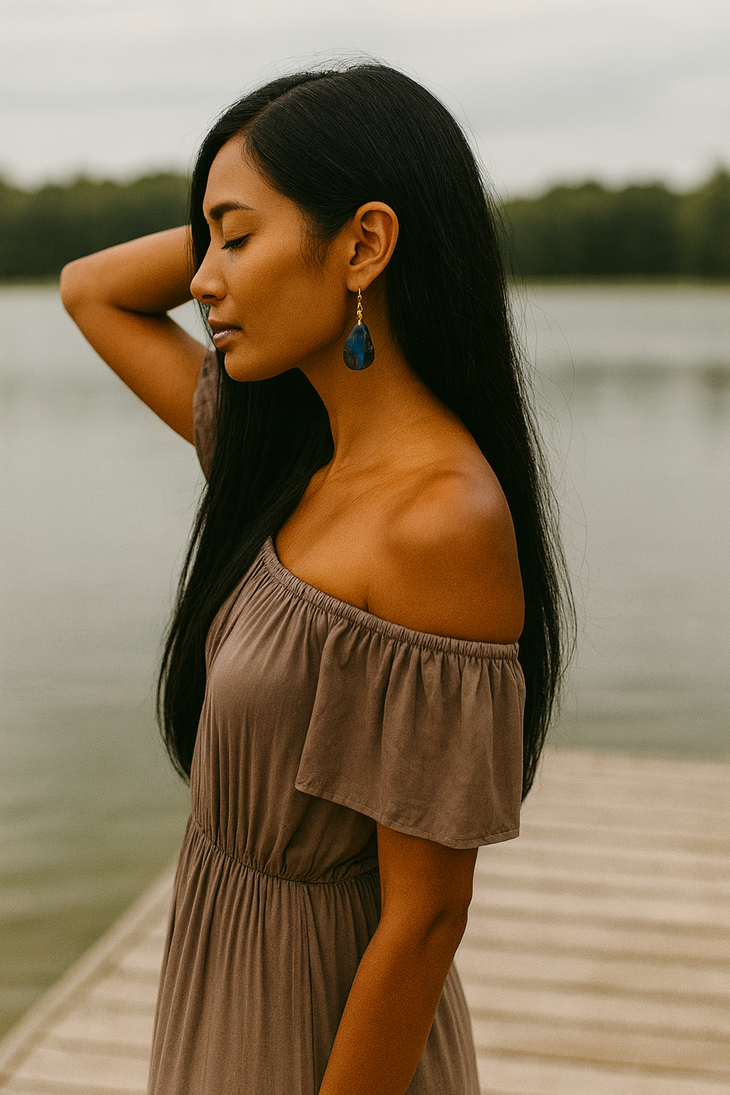 Ocean Mist Teardrop Earrings