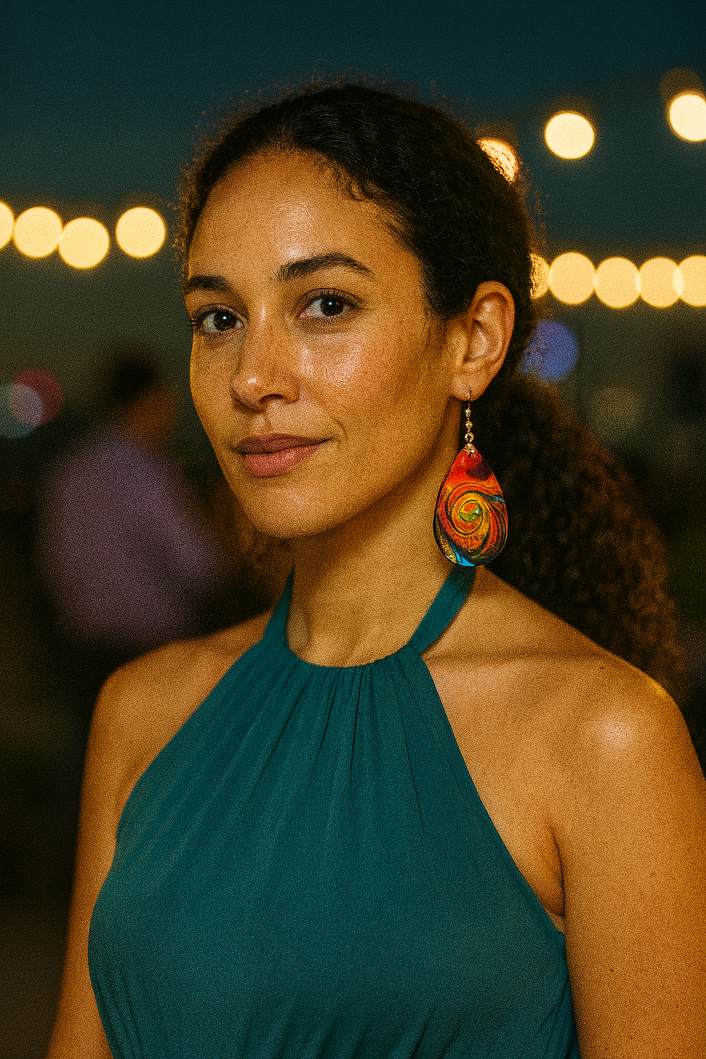 Boho Vortex Acrylic Teardrop Earrings