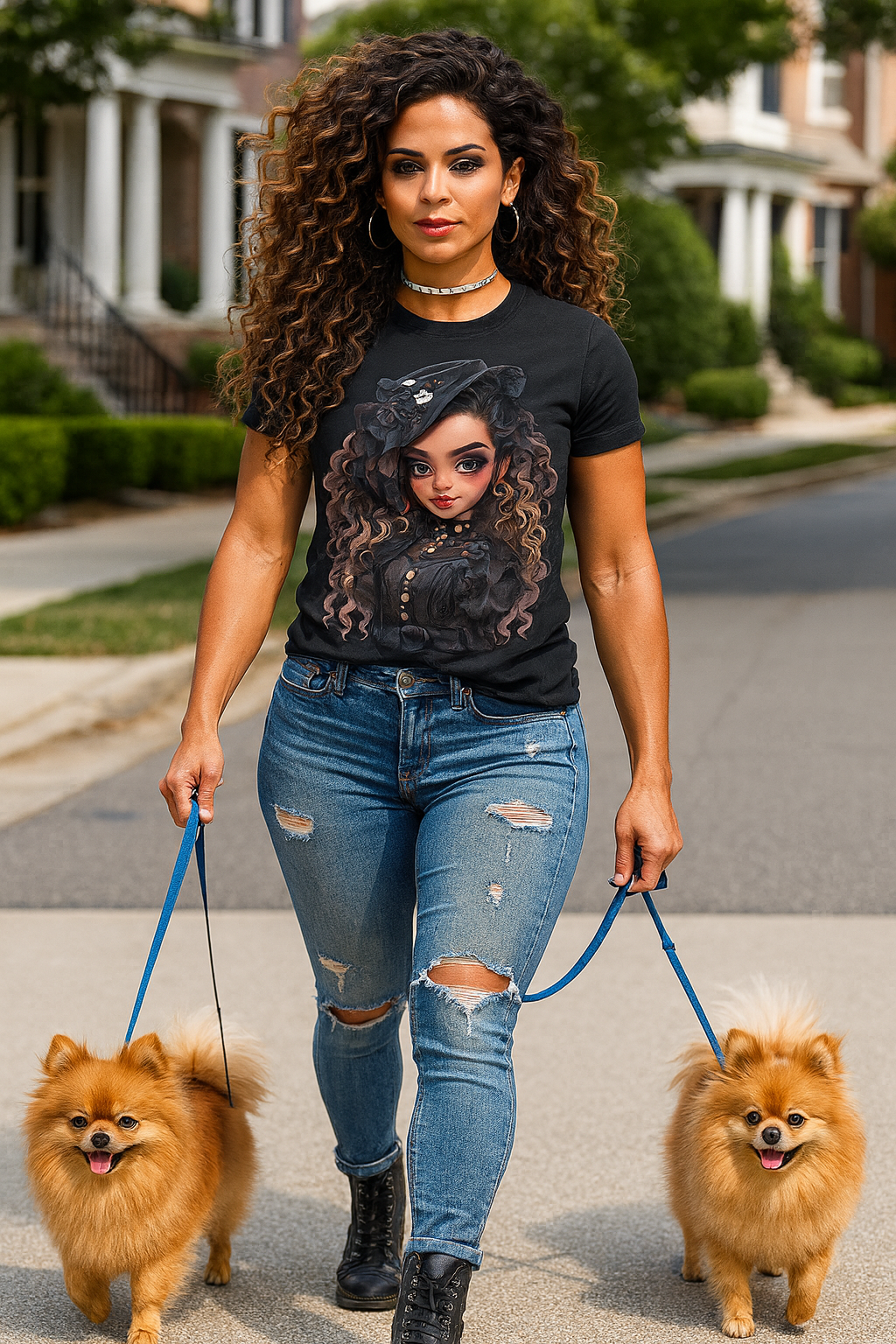 Curly Hair Gothic Women's Relaxed T-Shirt