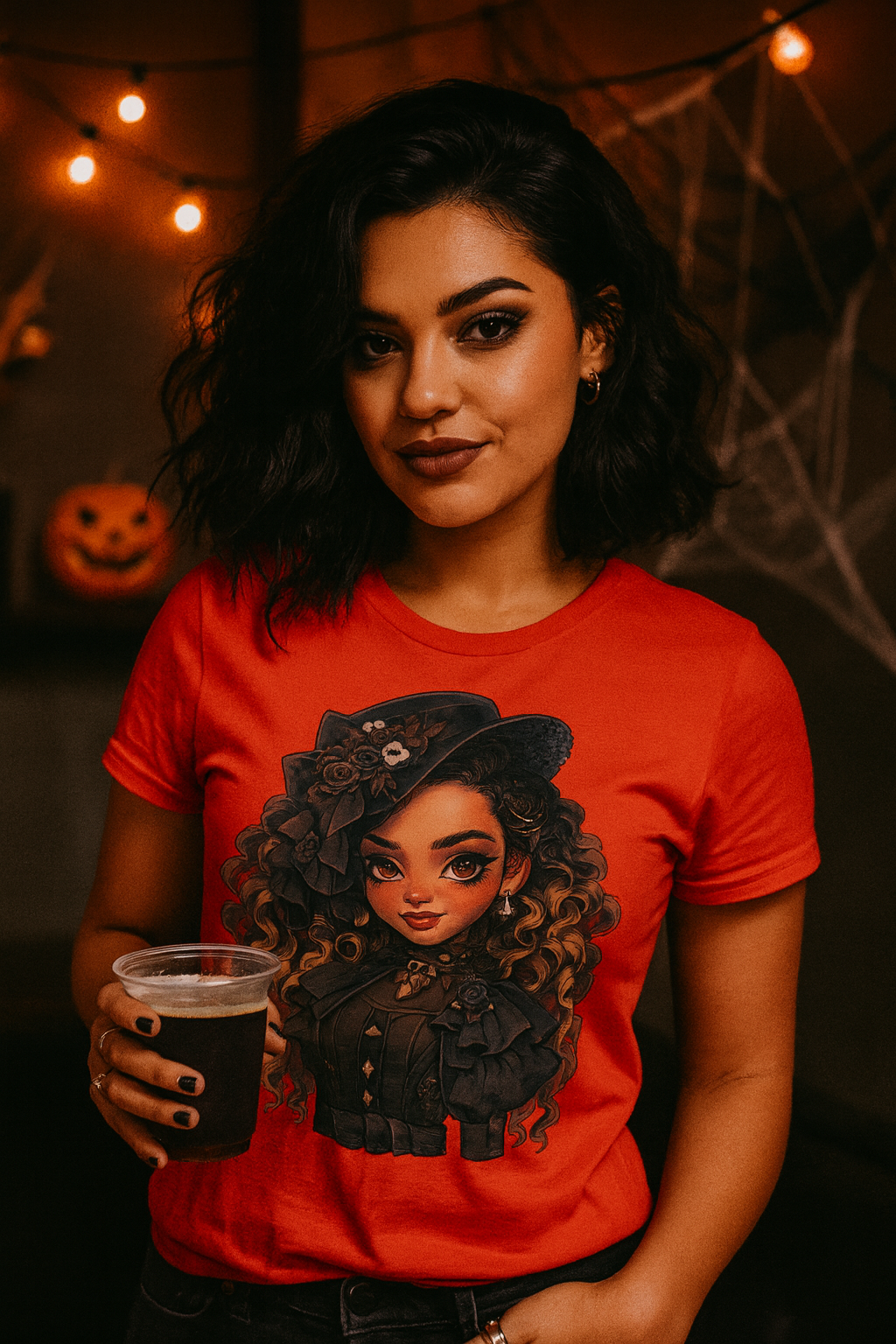 Curly Hair Gothic Women's Relaxed T-Shirt