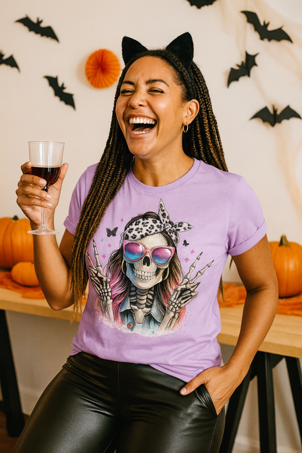 Hipster Skull Women's Relaxed T-Shirt