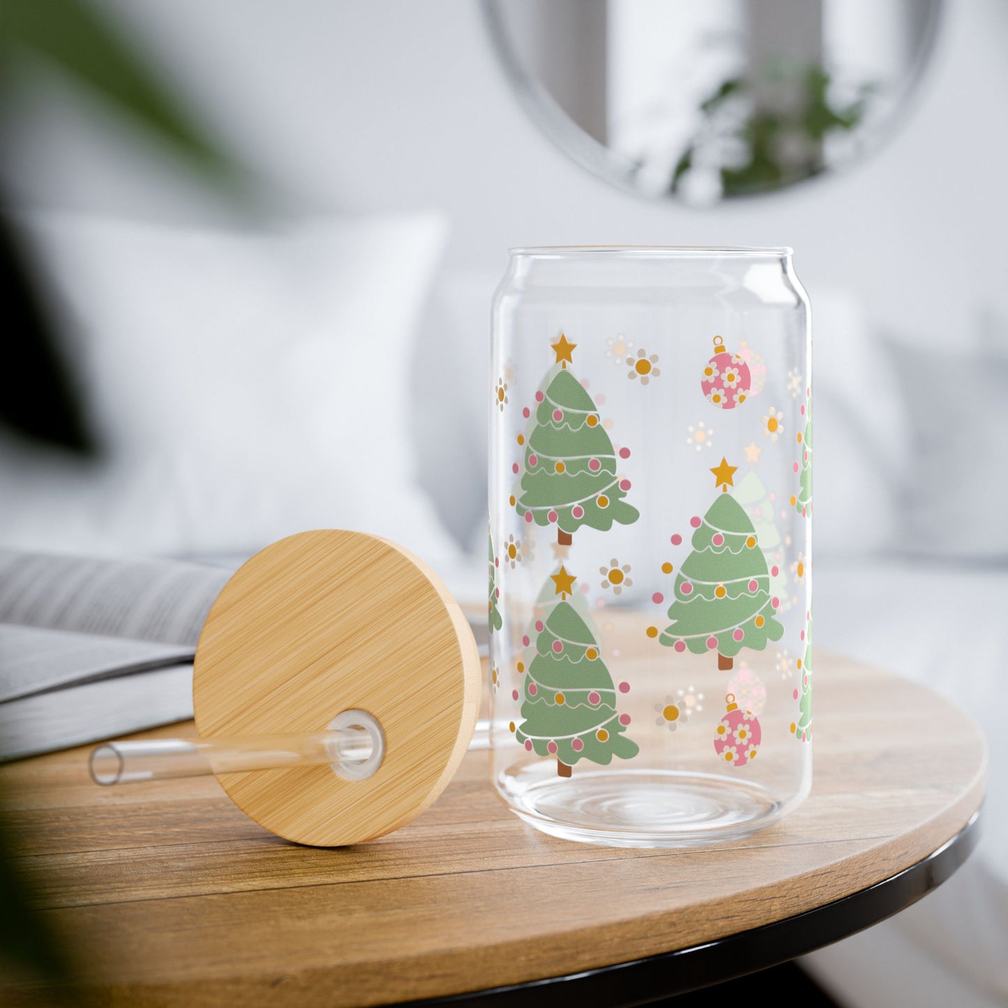 Christmas Tree Holiday Sipper Glass, 16oz