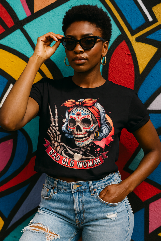 Hipster Short Hair Skull Women's Relaxed T-Shirt