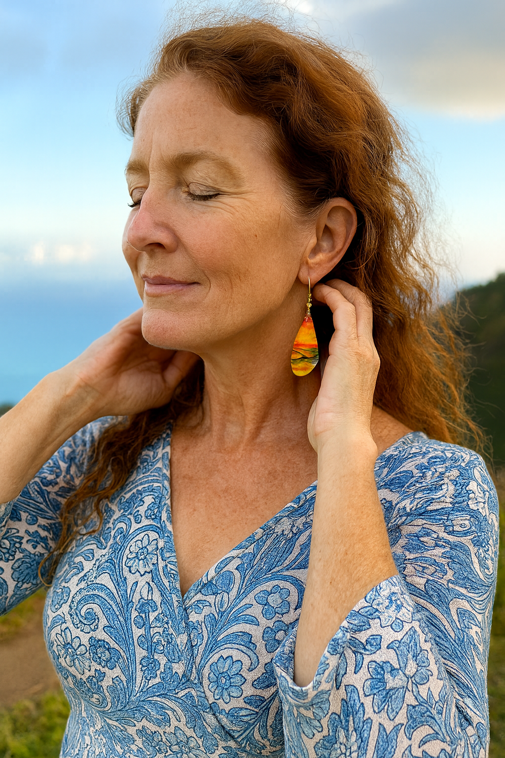 Sunset Wing Acrylic Earrings