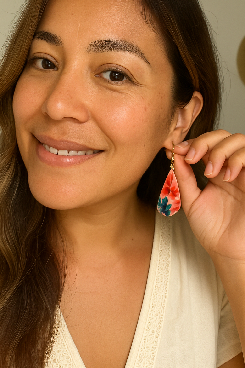 Hibiscus Flower Wing Acrylic Earrings
