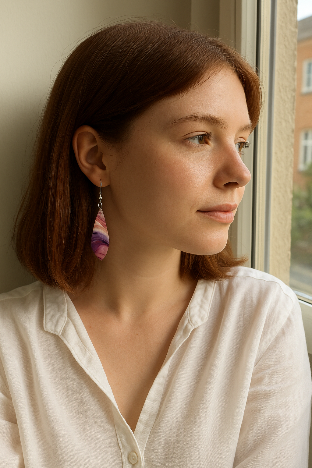 Purple Waves Wing Acrylic Earrings