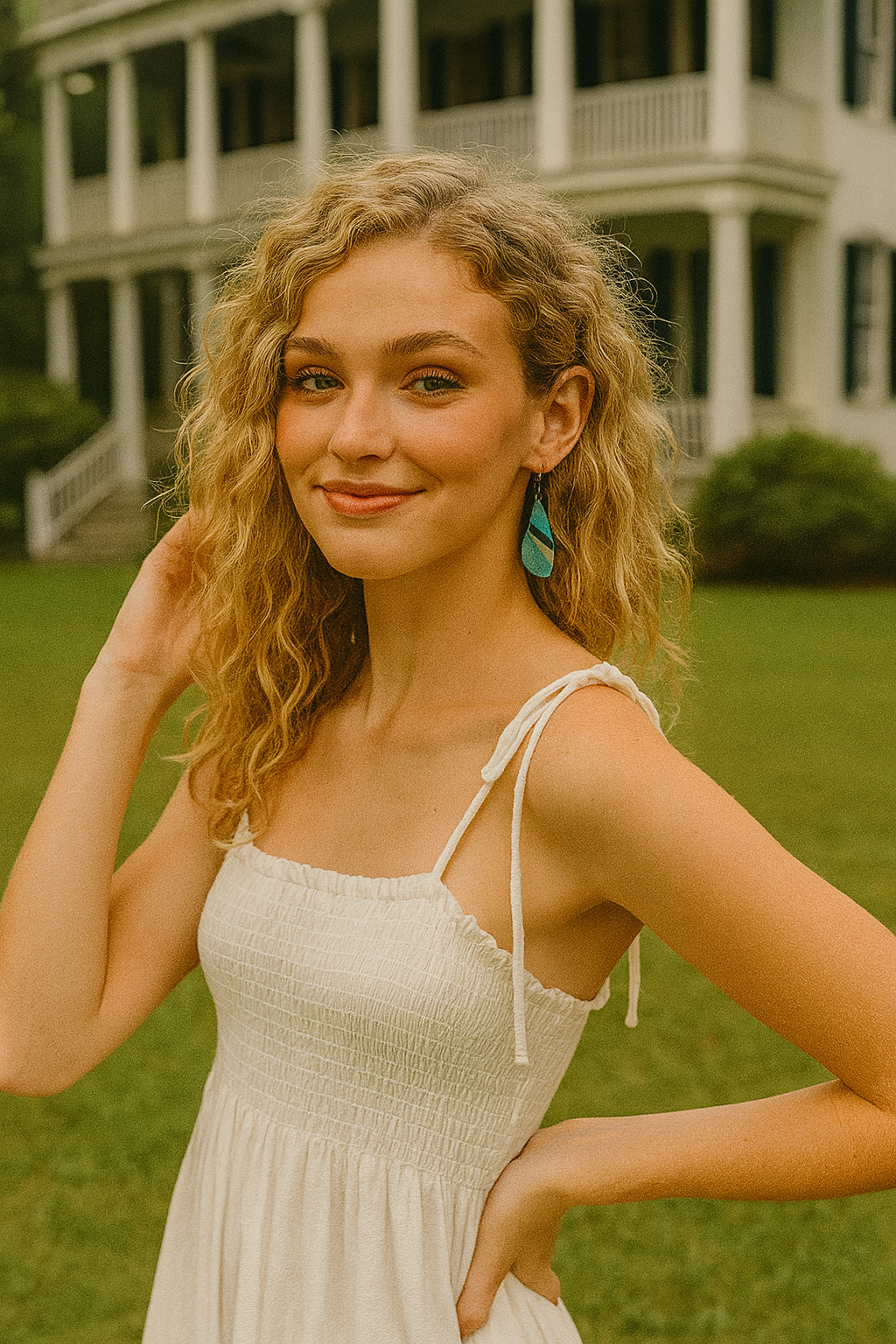 Teal Marble Wing Acrylic Earrings