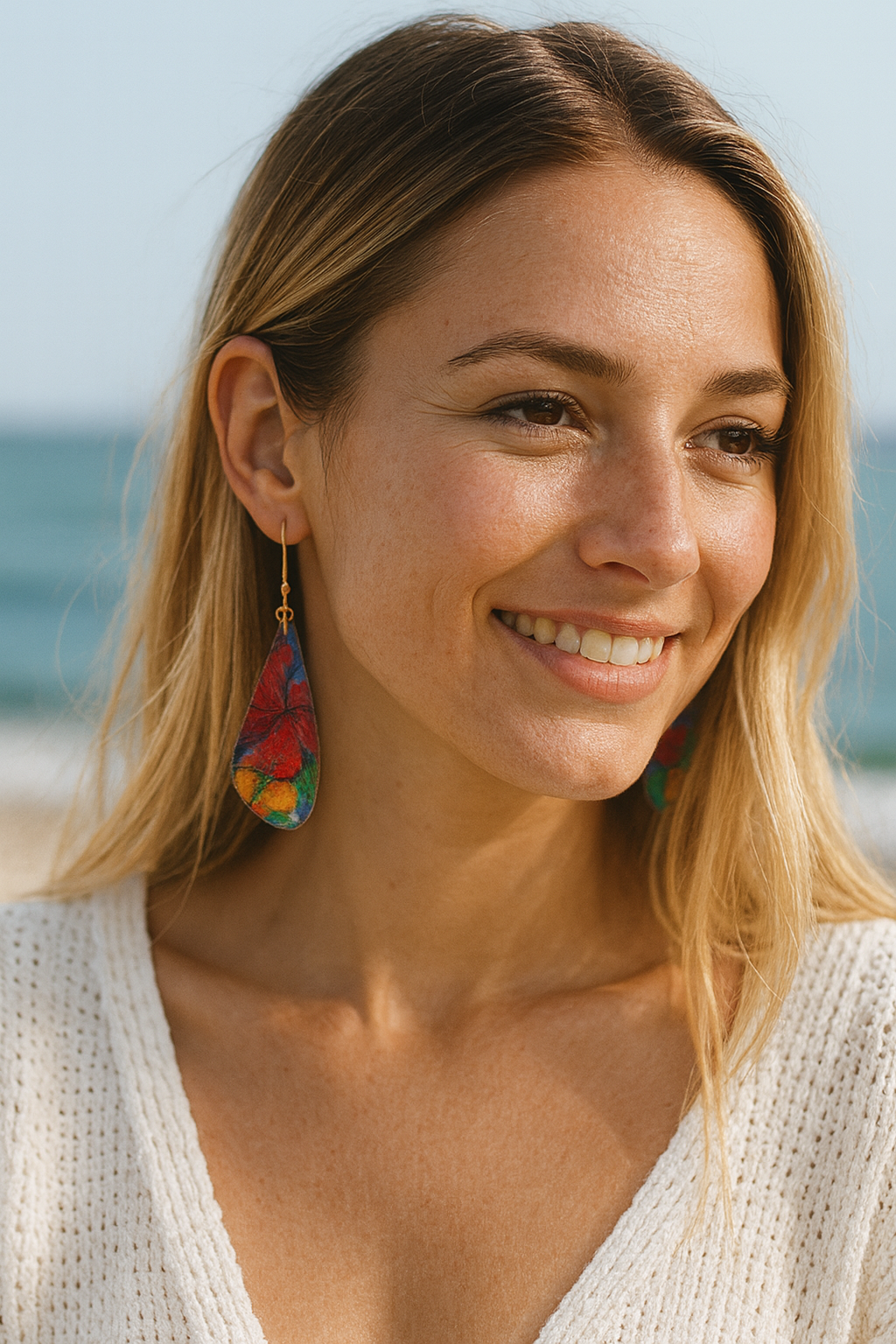 Tropical Floral Wing Acrylic Earrings