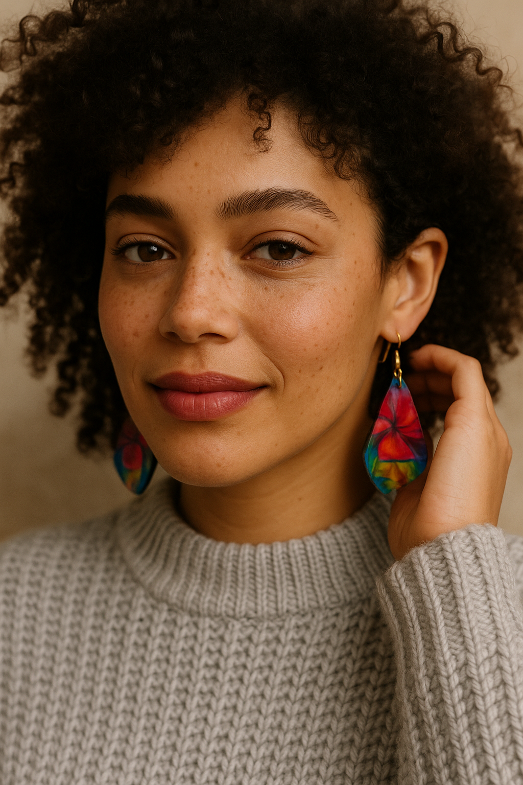 Tropical Floral Wing Acrylic Earrings