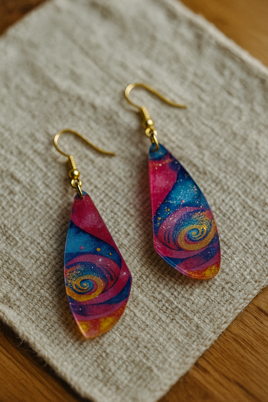 Galaxy Bold Wing Acrylic Earrings