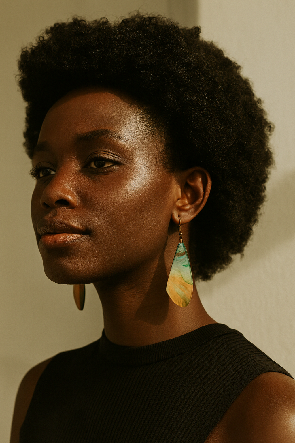 Copper Marble Wing Acrylic Earrings