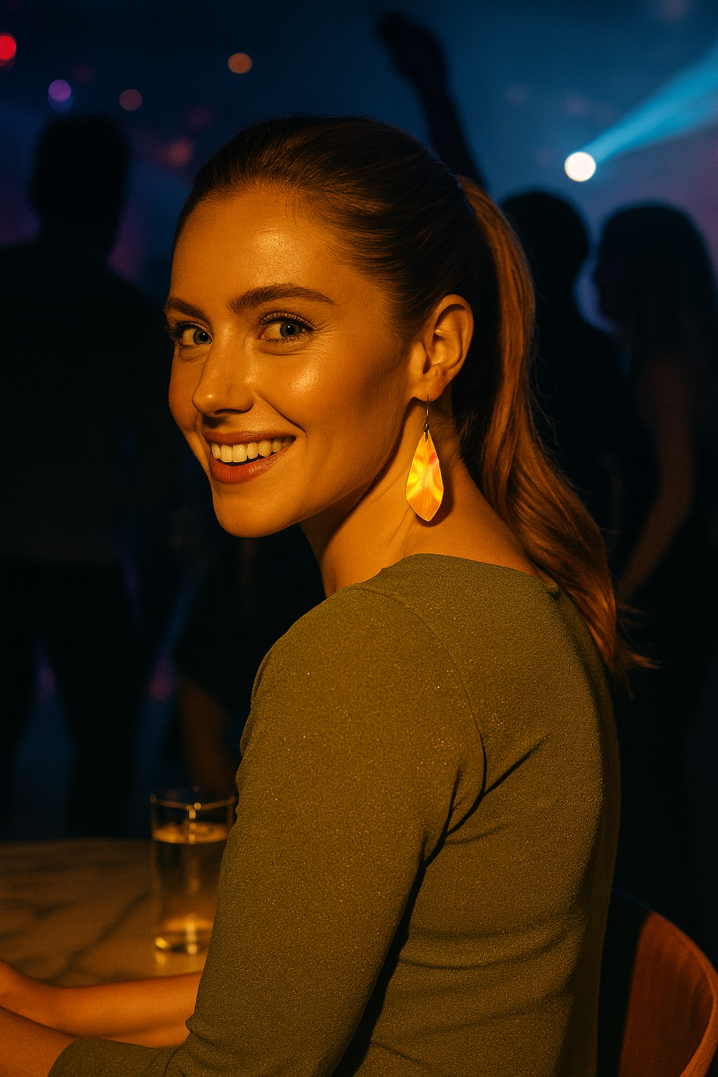 Retro Orange Wing Acrylic Earrings