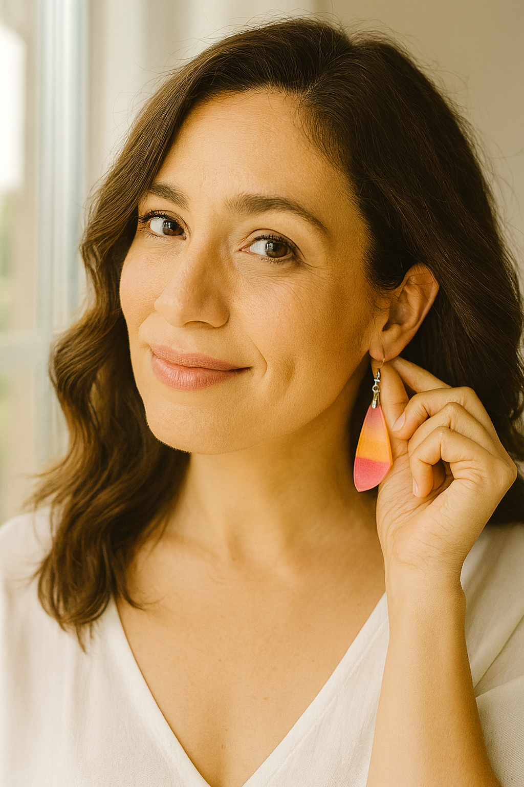 Red Ombre Wing Acrylic Earrings