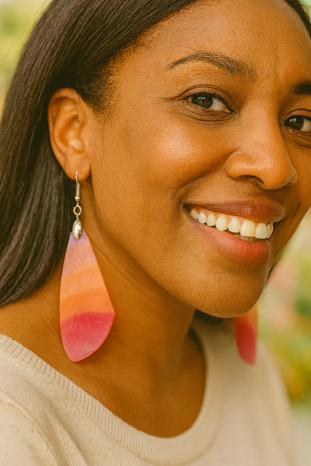 Red Ombre Wing Acrylic Earrings