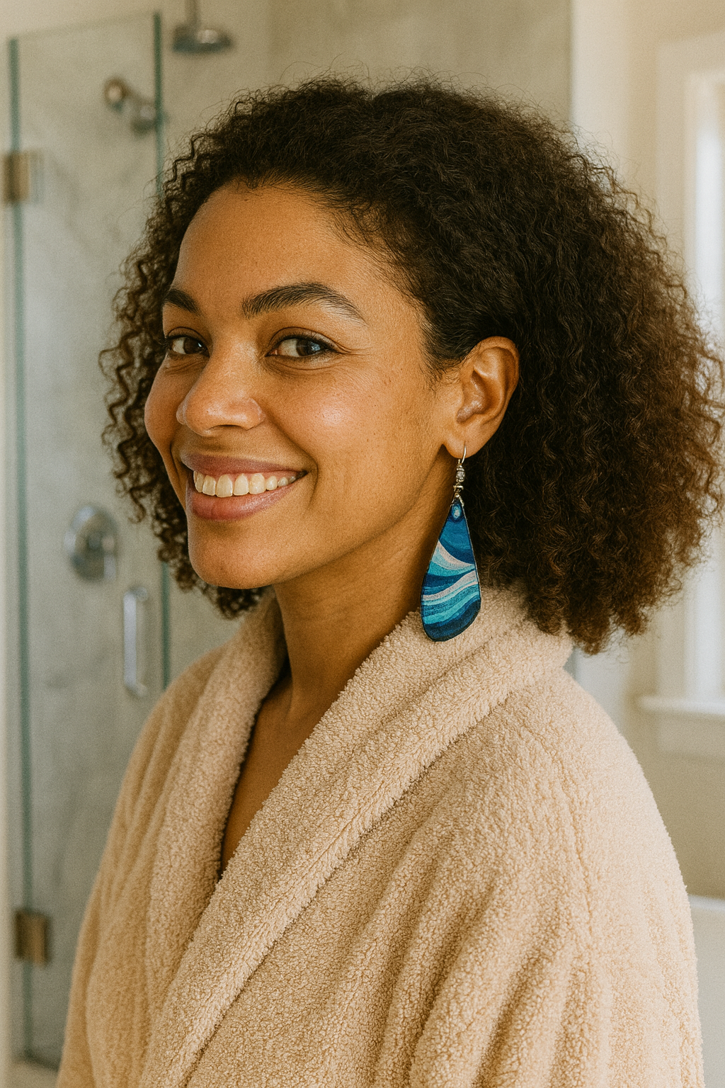 Blue Seas Wing Acrylic Earrings