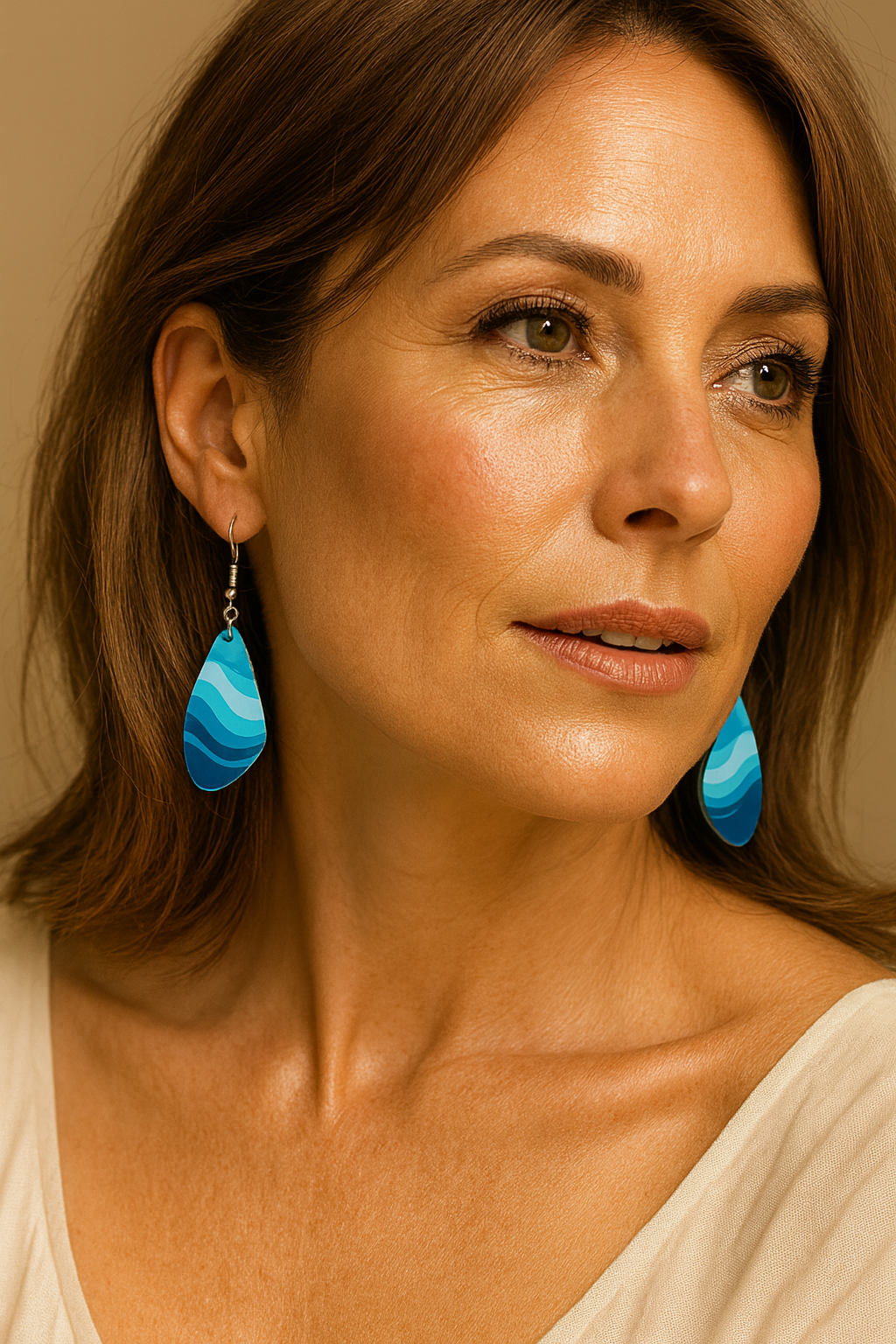 Ocean Blue Wave Acrylic Wing Earring