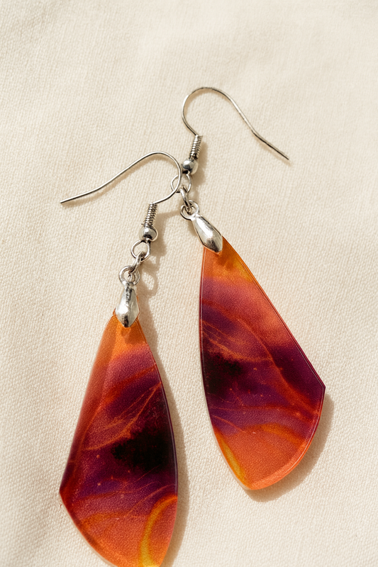 Cosmic Fire Wing Acrylic Earrings