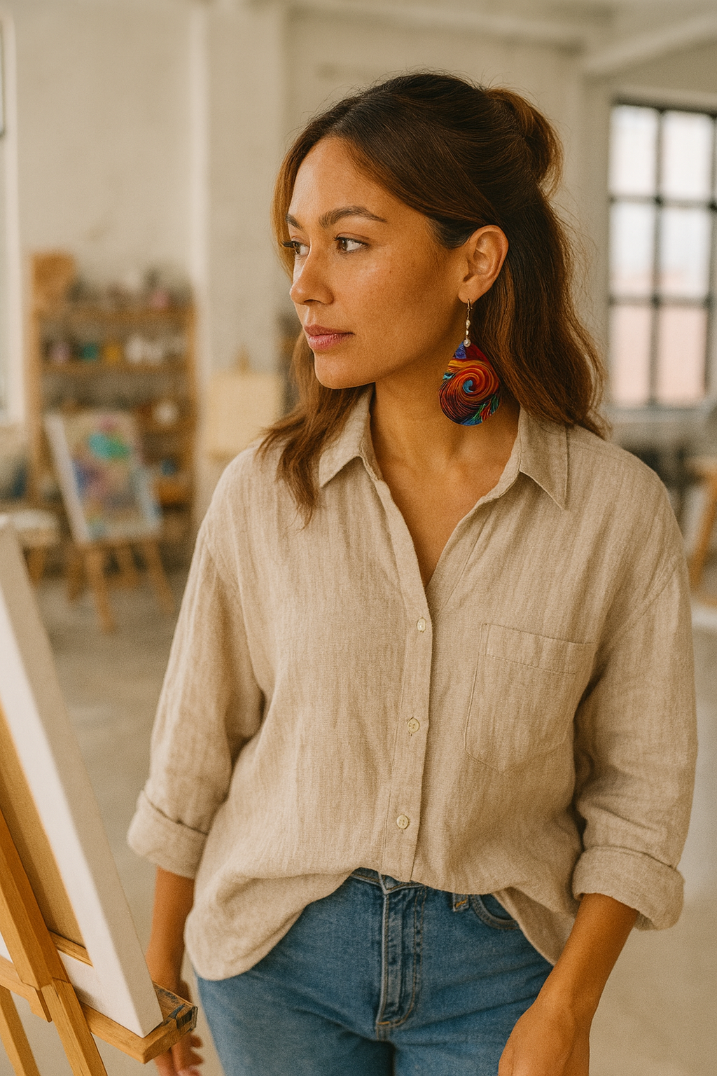 Cosmic Swirl Teardrop Earrings