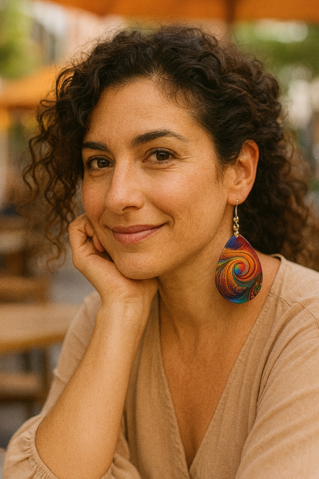Cosmic Swirl Teardrop Earrings