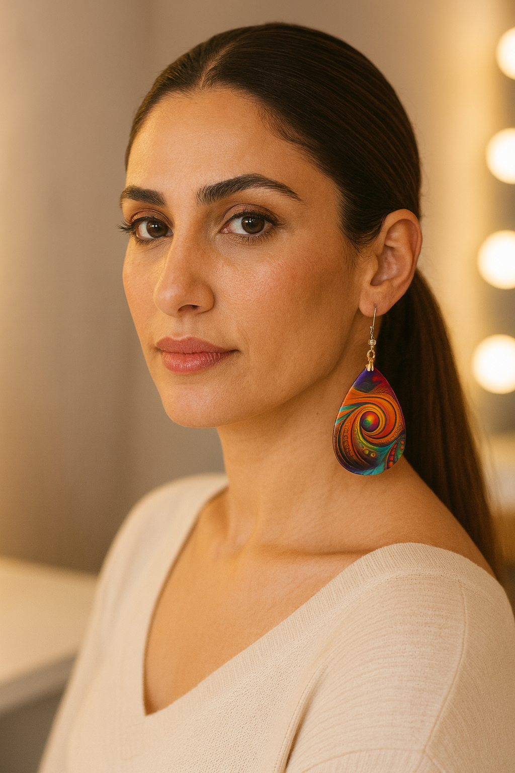 Cosmic Swirl Teardrop Earrings