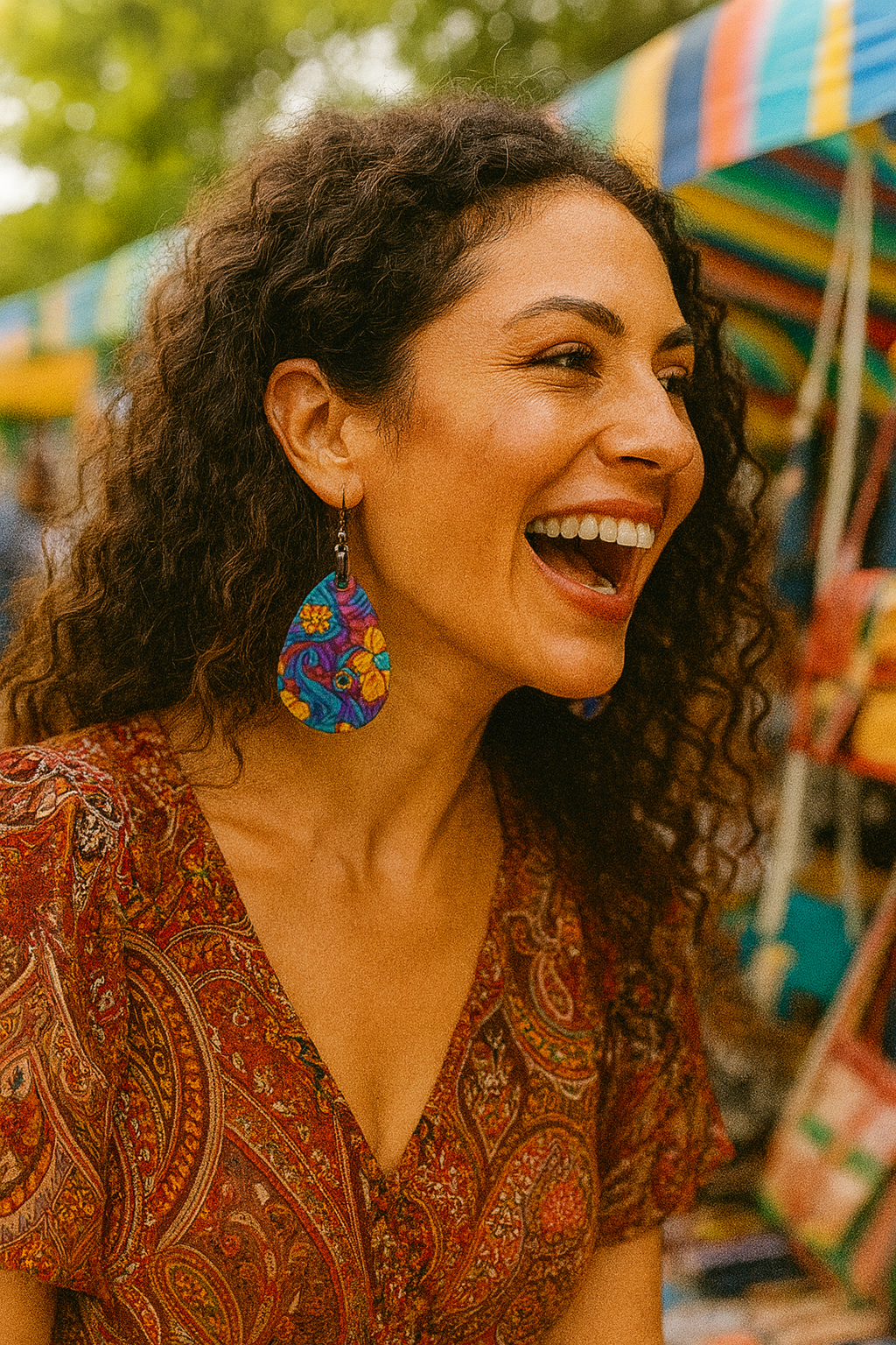 Psychedelic Swirl Teardrop Earrings