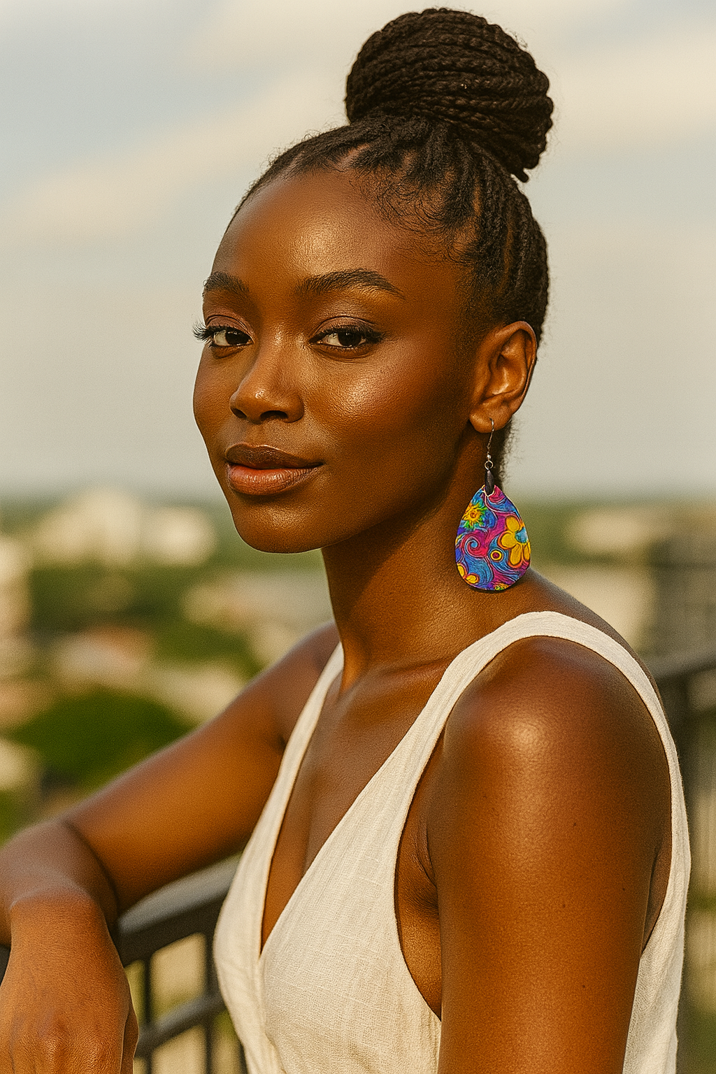 Psychedelic Swirl Teardrop Earrings