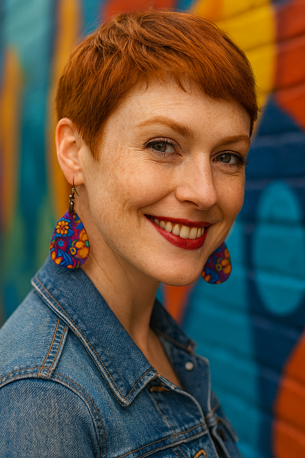 Psychedelic Swirl Teardrop Earrings