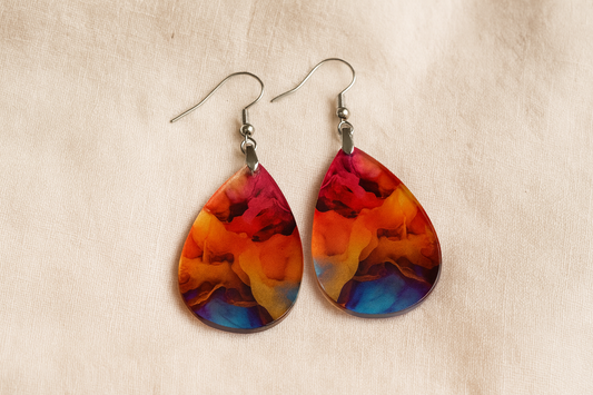 Aurora Flame Teardrop Earrings