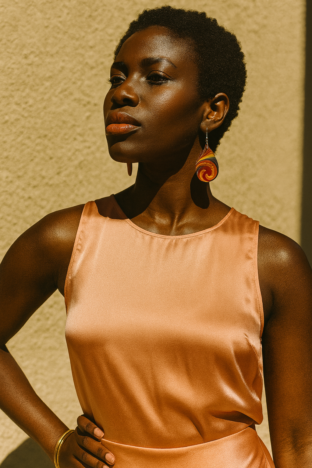 Bold Fiery Swirl Teardrop Earrings