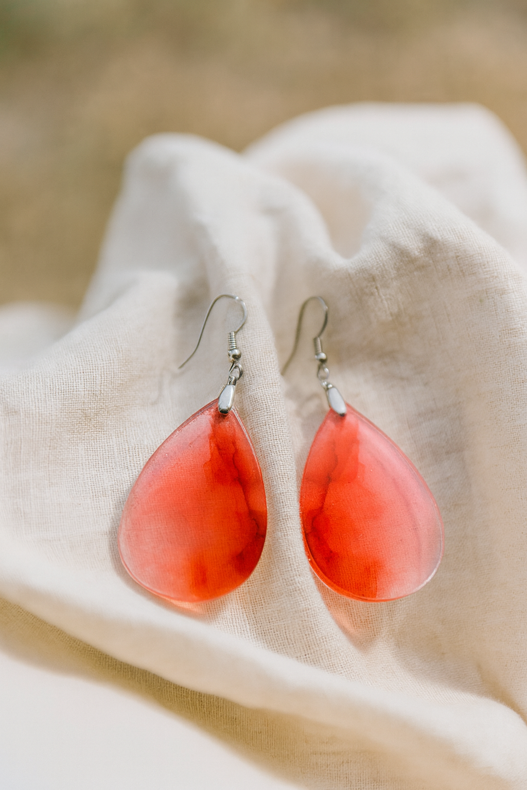 Radiant Scarlet Teardrop Earrings