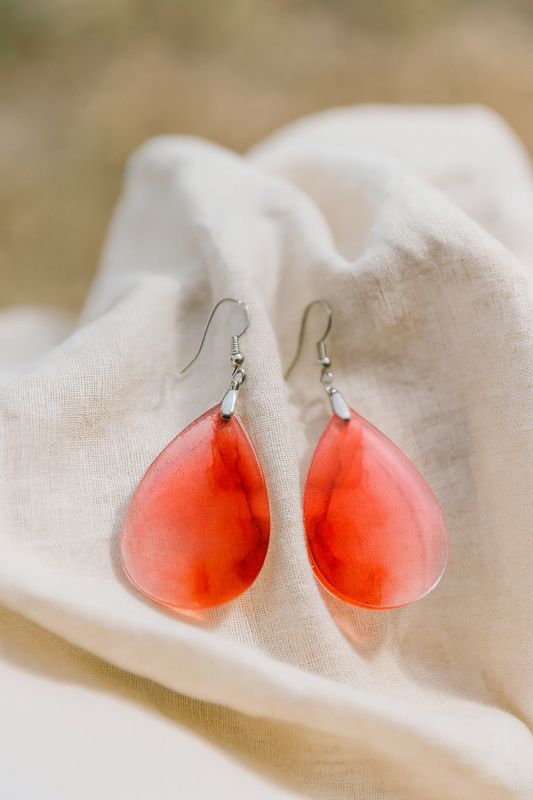 Radiant Scarlet Teardrop Earrings