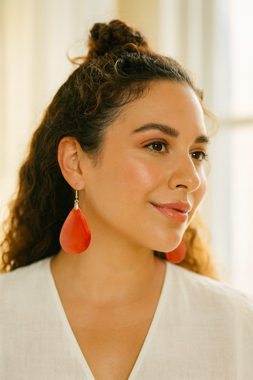 Radiant Scarlet Teardrop Earrings