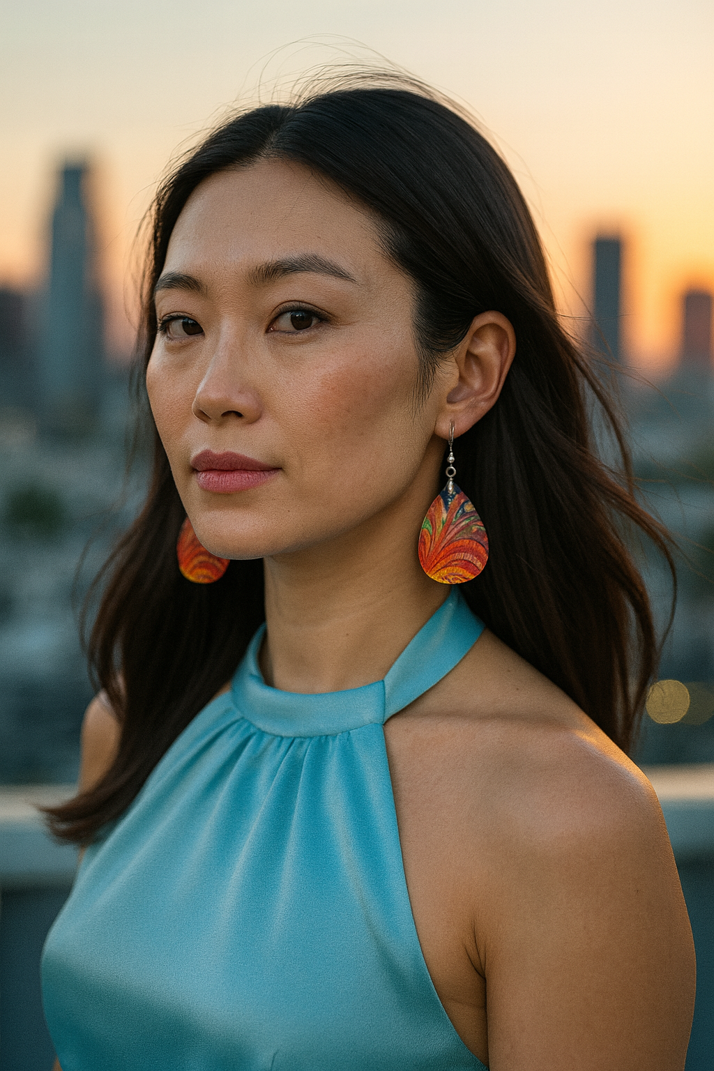 Sunburst Swirl Teardrop Earrings