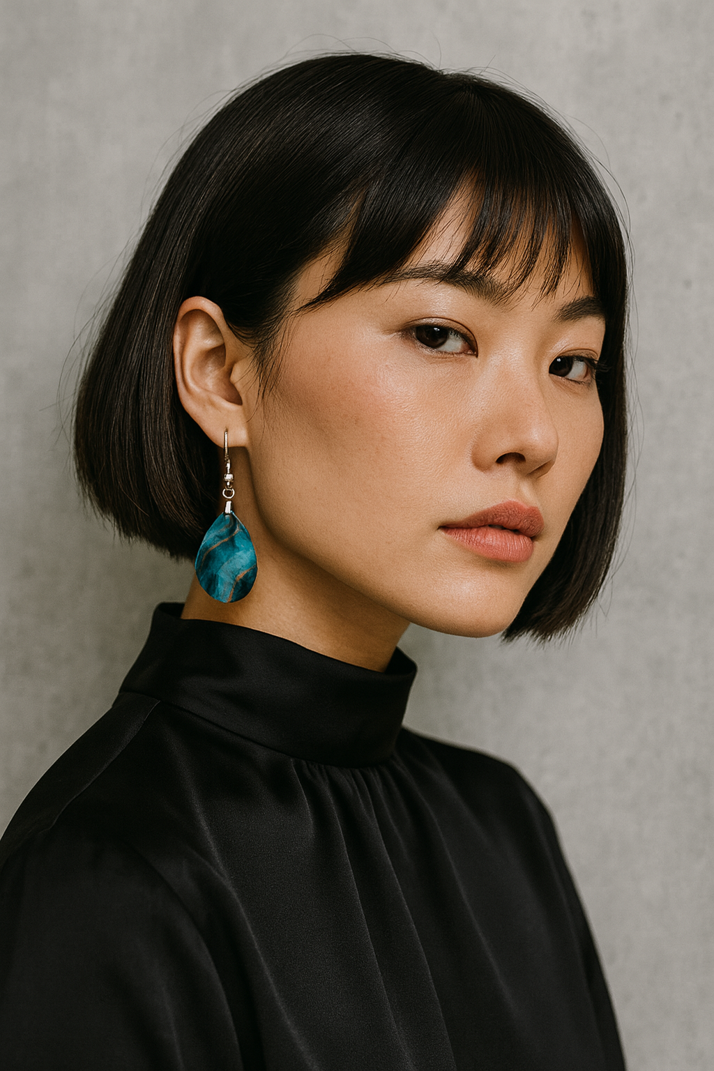 Ocean Marble Teardrop Earrings