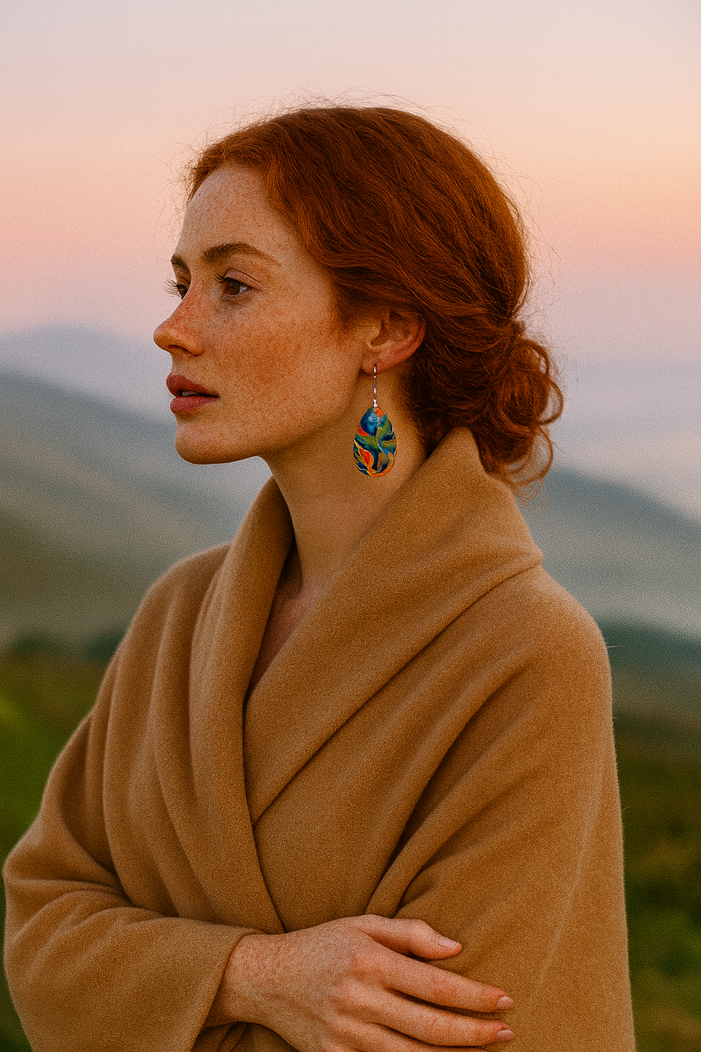 Color Splash Abstract Art-Inspired Teardrop Earrings