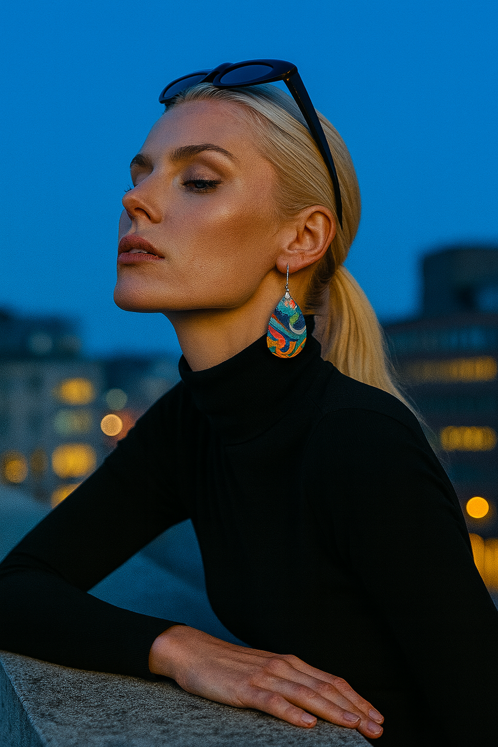 Color Splash Abstract Art-Inspired Teardrop Earrings