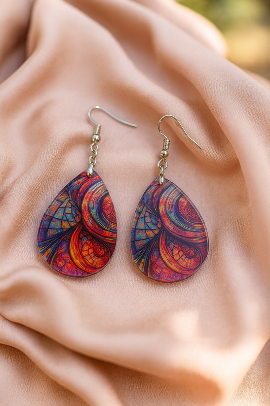 Artisan Acrylic Teardrop Earrings