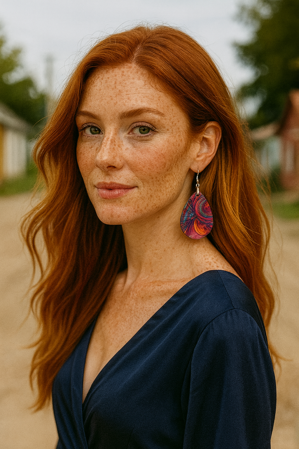 Artisan Acrylic Teardrop Earrings